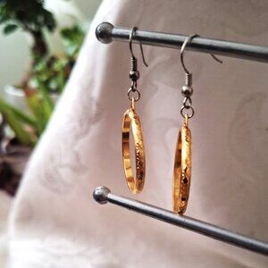 Vintage Golden Hoop Earrings on hook fasteners
